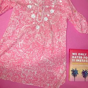 GIRLS LILLY PULIZTER PINK FORAL COVERUP